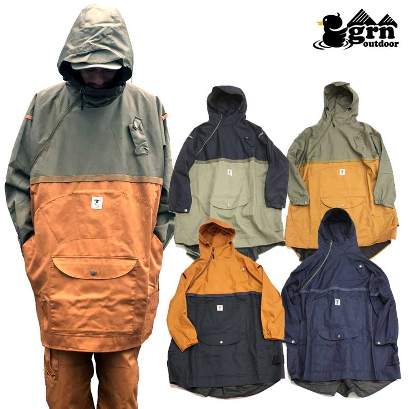 ジーアールエヌ アウトドア 火遊び キャンパー ポンチョ grn outdoo HIASOBI CAMPER PONCHO 火遊び メンズ レディース  キャンパー 撥水 難燃加工 アウトドア