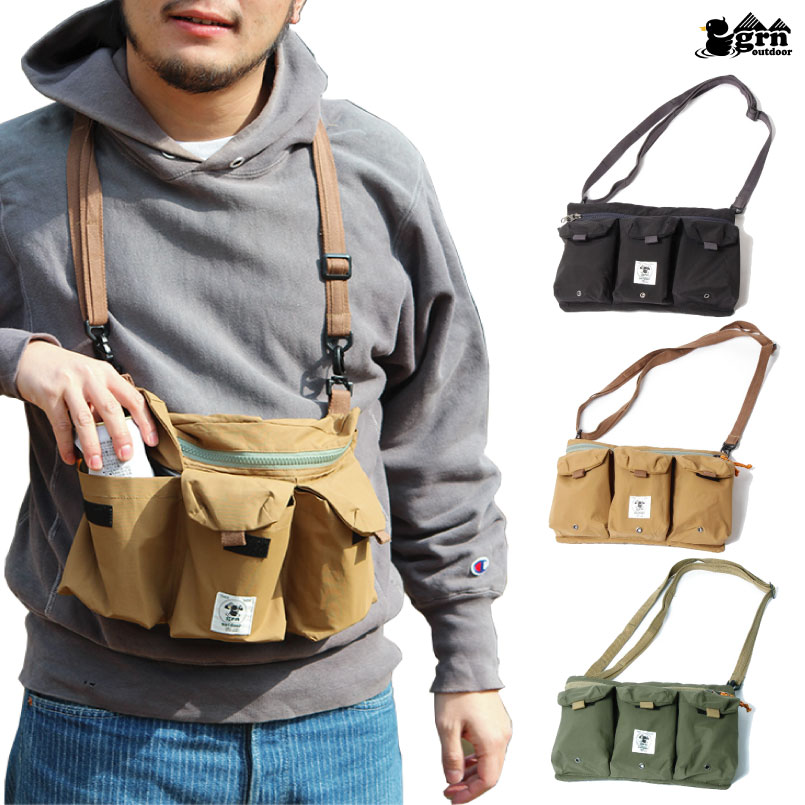 grn outdoor ジーアールエヌ てぶら バック TEBURA BAG WANCAN キャンパー キャンプ フェス アウトドア　60/40  ロクヨン ショルダー バッグ 撥水性 防汚性 アウトドア フェス BBQ 釣り