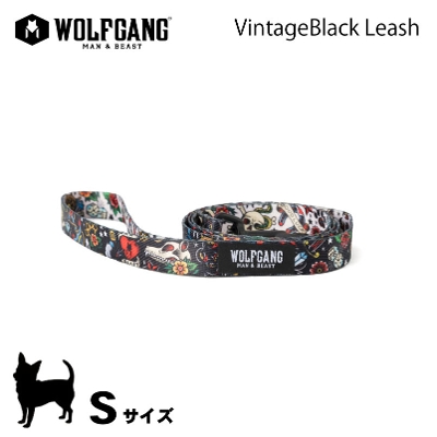 ウルフギャング マンアンドビースト WOLFGANGS MAN&BEAST  VintageBlack Leash S サイズ　( ドッグ 胴輪 ハーネス ペット用品 犬 リーシュ リード)