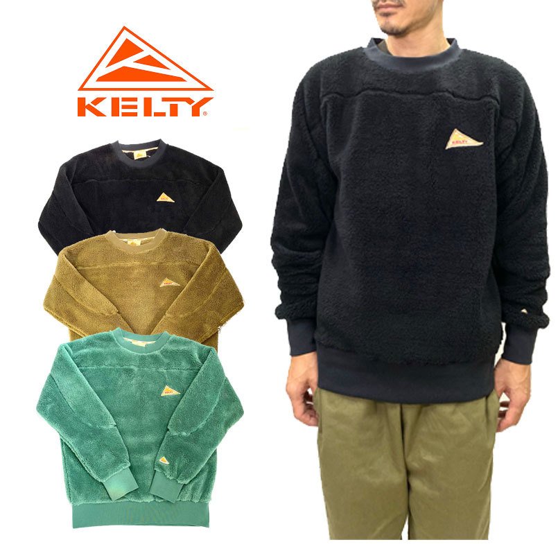 KELTY ケルティ メンズロゴボアフリース トレーナー Logo crew sweat アウトドア