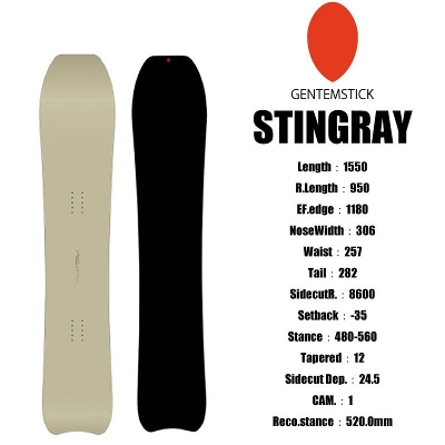 GENTEMSTICK STINGRAY 155 ゲンテン スティングレイ種類ボード ...