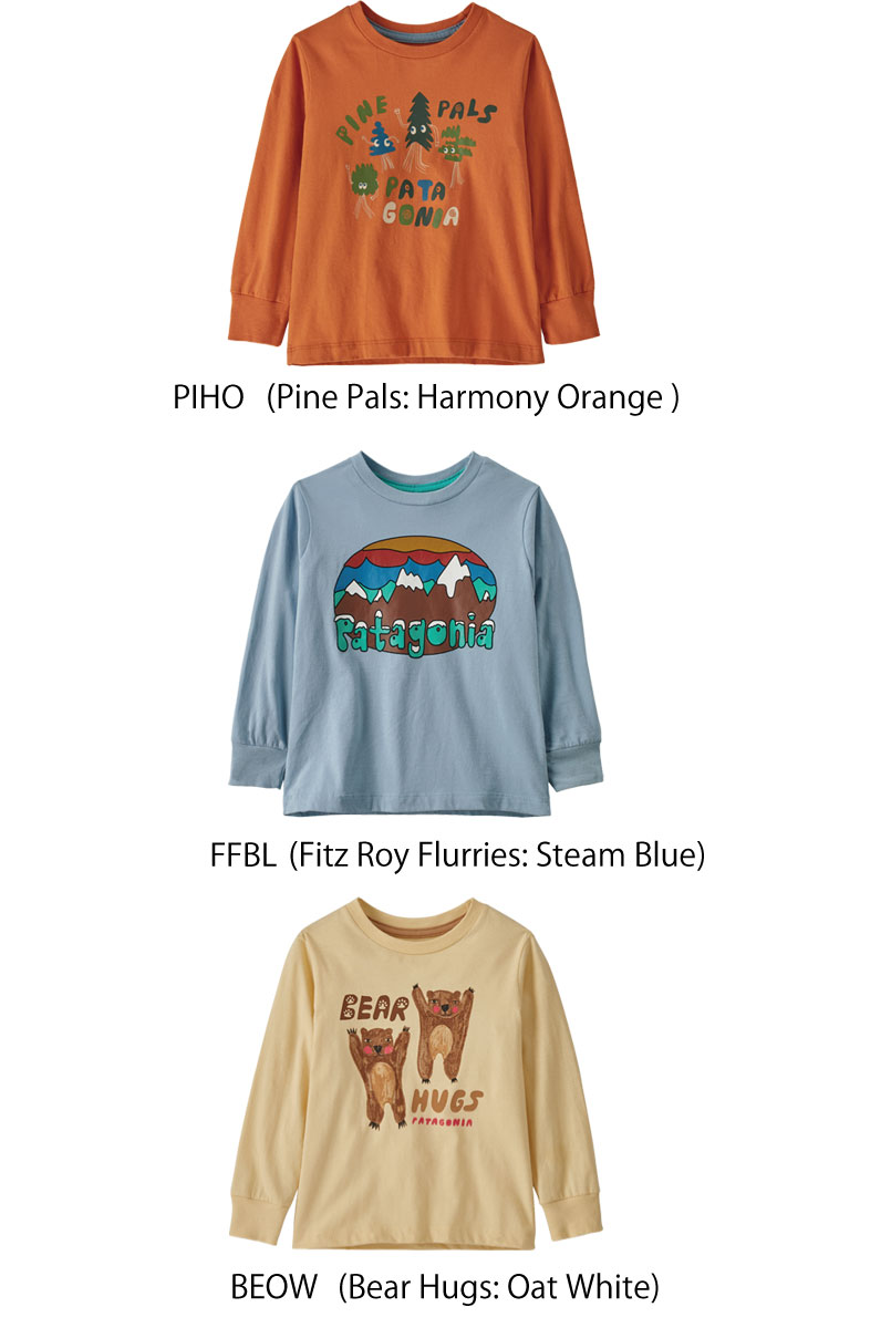 �p�^�S�j�A PATAGONIA �x�r�[ �g���[�i�[ 60371�� Baby Long-Sleeved Regenerative Organic Certified? Cotton Graphic T-Shirt �x�r�[�E�����O�X���[�u�E���W�F�l���e�B�u�E�I�[�K�j�b�N�E�T�[�e�B�t�@�C�h�E�R�b�g���E�O���t�B�b�N�ET�V���c �� 2022FW �����񂹕i
