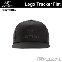 アークテリクス ARC'TERYX  Logo Trucker Flat Black ロゴ トラッカー キャップ フラットブリム  帽子 メッシュキャップ arcteryx
