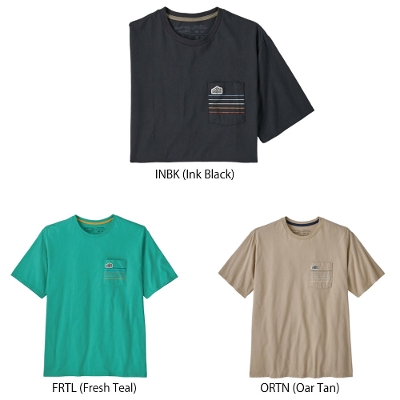 パタゴニア PATAGONIA メンズ Tシャツ 37587＜Men's Line Logo Ridge Stripe Organic Pocket T-Shirt メンズラインロゴリッジストライプオーガニックポケットTシャツ＞ 2023SS ※取り寄せ品