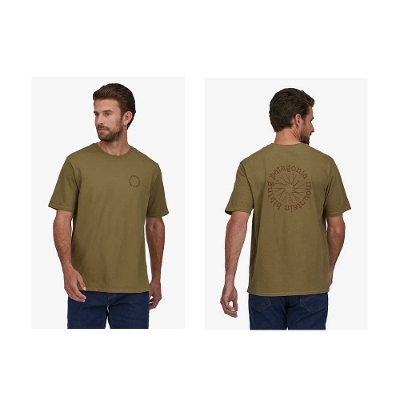 パタゴニア PATAGONIA メンズ Tシャツ 37605＜Men's Spoke Stencil Responsibili-Tee メンズスポークステンシルレスポンシビリティー＞2023SS ※取り寄せ品