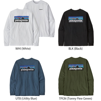 p^SjA PATAGONIA Y TVc 38518Men's Long-Sleeved P-6 Logo Responsibili-Tee  YEOX[uEP-6SEX|VreB[2024FW 񂹕i