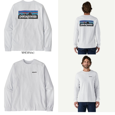 p^SjA PATAGONIA Y TVc 38518Men's Long-Sleeved P-6 Logo Responsibili-Tee  YEOX[uEP-6SEX|VreB[2025SS 񂹕i