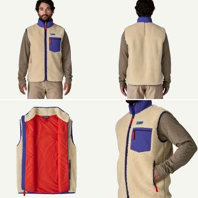 p^SjA PATAGONIA Y t[X xXg 23049Men's Classic Retro-X Vest YENVbNEgXExXg 2025FW 񂹕i