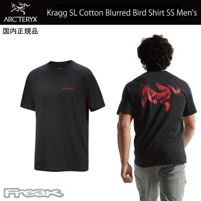 ARC'TERYX �A�[�N�e���N�X ��Kragg SL Cotton Blurred Bird Shirt SS Men's - Black / Dynasty  �N���b�O SL �R�b�g�� �u���[�h�o�[�h �V���[�g�X���[�u �����Y������ T�V���c 2026SS �����[���֔���
