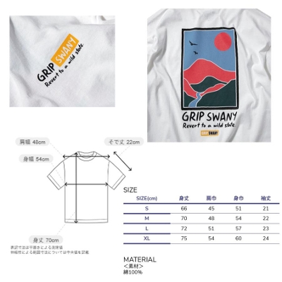 GRIPSWANY �O���b�v�X���j�[ �����Y S/S T�V���c��SUNSET PRINT TEE �������s�V���c 2025�t��