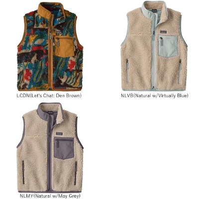 �p�^�S�j�A PATAGONIA �L�b�Y �t���[�X �x�X�g 65614��Kids' Retro-X Vest �L�b�Y�E���g��X�E�x�X�g���j�̎q���̎q 2026FW �����񂹕i
